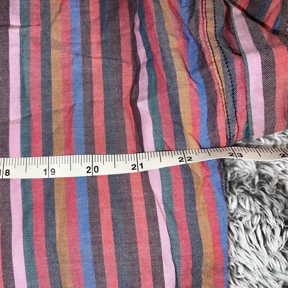 NWT Madewell Striped Top, 💯 cotton, high low back button detail. Fits xxs - med - Picture 5 of 6
